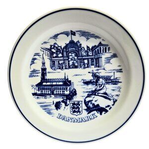 Vintage Danmark Decorative Collector Wall Plate Porcelain Copenhagen 7.50”